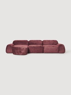 Modulaire teddy-boucl&eacute; hoekbank Wolke (4-zits)