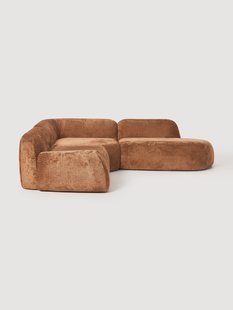 Modulaire teddy-boucl&eacute; hoekbank Wolke (4-zits) met chaise longue