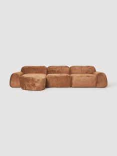 Modulaire teddy-boucl&eacute; hoekbank Wolke (4-zits)