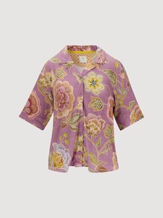 Dames pyjama T-shirt met korte mouwen Flora Matata van viscose