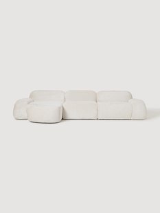 Modulaire teddy-boucl&eacute; hoekbank Wolke (4-zits)
