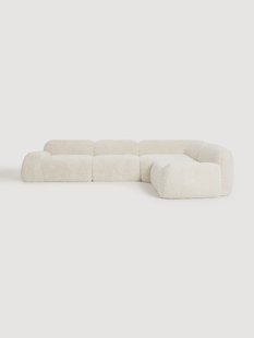 Modulaire teddy-hoekbank Wolke (4-zits)