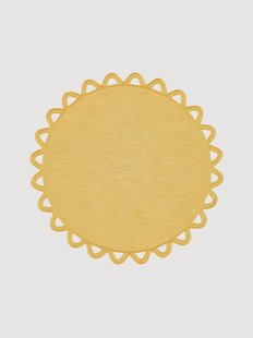 Ronde placemat Halo met randborduurwerk