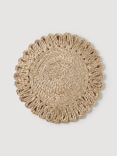 Ronde handgemaakten jute placemats Melisa, 2-delig