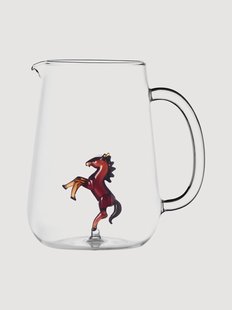 Handgemaakte karaf Horse van borosilicaatglas, 1.7 L