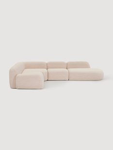 Modulaire boucl&eacute; XL hoekbank Wolke met chaise longue