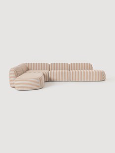 XL modulaire gestreepte hoekbank Wolke met chaise longue