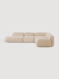 Modulaire boucl&eacute; XL hoekbank Wolke met chaise longue