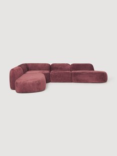XL modulaire teddy boucl&eacute; hoekbank Wolke (4-zits) met chaise longue