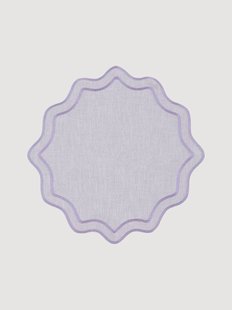 Ronde placemat Bloom met randborduurwerk