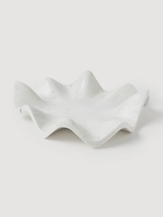 Handgemaakt decoratief dienblad Gaia van marmer, &Oslash; 40 cm