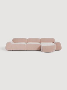 Modulaire teddy-hoekbank Wolke (4-zits)