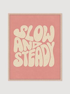 Ingelijste digitale print Slow &amp; Steady, handgemaakt