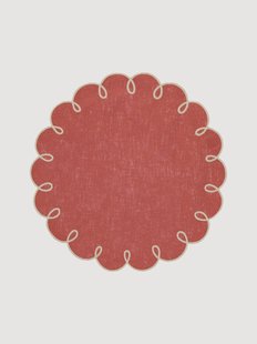 Ronde placemat Lisboa met randborduurwerk