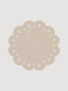 Ronde placemat Gotas met geborduurde rand
