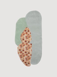 Handgeknoopt wollen vloerkleed Flora met hoog-laag effect