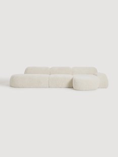Modulaire teddy hoekbank Wolke (4-zits) met chaise longue