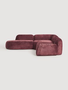 Modulaire teddy-boucl&eacute; hoekbank Wolke (4-zits) met chaise longue