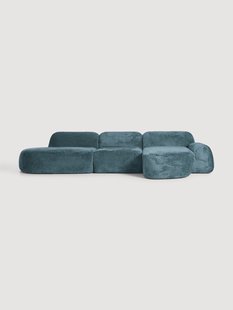 Modulaire teddy-boucl&eacute; hoekbank Wolke (4-zits) met chaise longue