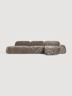 Modulaire teddy-boucl&eacute; hoekbank Wolke (4-zits) met chaise-longue