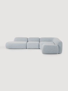 Modulaire boucl&eacute; XL hoekbank Wolke met chaise longue