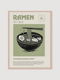 Ingelijste digitale print Ramen, handgemaakt
