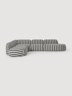 XL modulaire gestreepte hoekbank Wolke met chaise longue