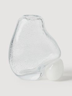 Glazen vaas Nicky met luchtbellen, H 20 cm