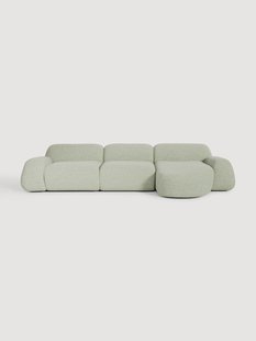 Modulaire boucl&eacute; hoekbank Wolke (4-zits)