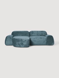 Modulaire teddy-boucl&eacute; hoekbank Wolke (3-zits)