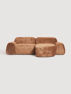Modulaire teddy-boucl&eacute; hoekbank Wolke (3-zits)