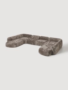 XL modulaire teddy boucl&eacute; bank Wolke