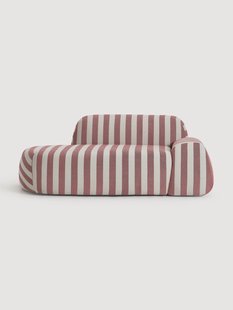 Gestreepte bank Wolke (2-zits) met chaise longue