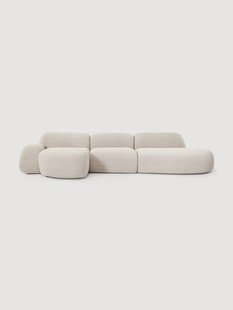 Modulaire boucl&eacute; hoekbank Wolke (4-zits) met chaise longue
