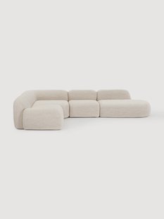 Modulaire boucl&eacute; XL hoekbank Wolke met chaise longue