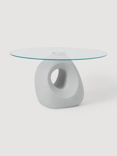 Ronde eettafel Linus met glazen tafelblad, in verschillende formaten