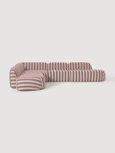XL modulaire gestreepte hoekbank Wolke met chaise longue