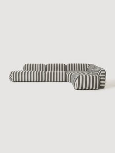 XL modulaire gestreepte hoekbank Wolke met chaise longue
