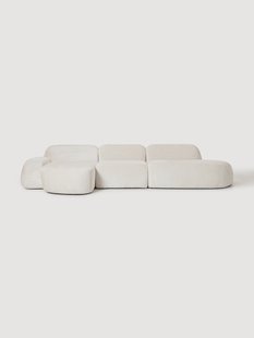 Modulaire teddy-boucl&eacute; hoekbank Wolke (4-zits) met chaise longue