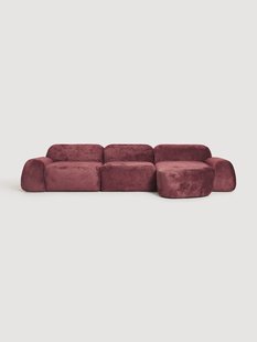 Modulaire teddy-boucl&eacute; hoekbank Wolke (4-zits)