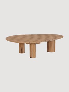 Tuin salontafel Tamires van teakhout, organische vorm