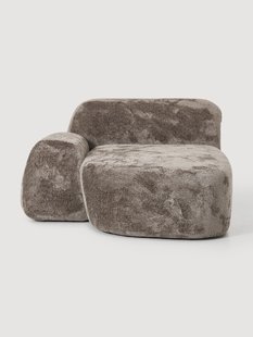 Teddy boucl&eacute; chaise-hoekmodule Wolke