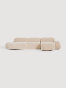 Modulaire boucl&eacute; hoekbank Wolke (4-zits) met chaise longue