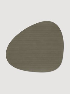 Handgemaakte asymmetrische leren placemats Curve, 4-delig