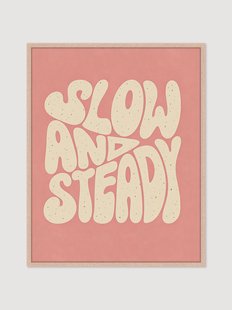 Ingelijste digitale print Slow &amp; Steady, handgemaakt