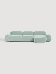Modulaire teddy-hoekbank Wolke (4-zits)