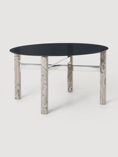 Eettafel Sam met glazen blad, in verschillende maten