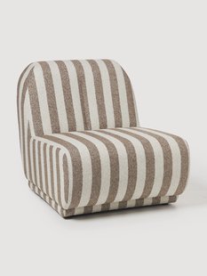 Gestreepte boucl&eacute; loungefauteuil Emie