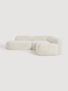 Modulaire teddy hoekbank Wolke (4-zits) met chaise longue