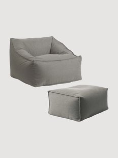 Outdoor Olefin zitzak fauteuil De Sunnyboy met poef